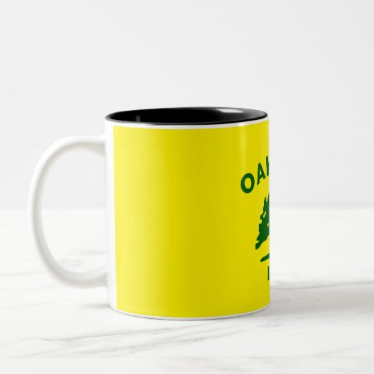 Stadtflagge von Oakland Zweifarbige Tasse (Links)