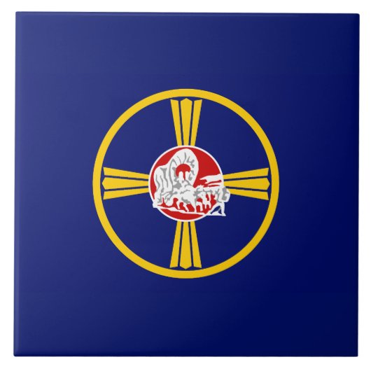 Stadtflagge von Omaha (Nebraska) Fliese (Vorderseite)