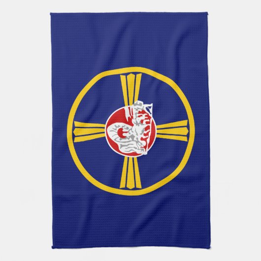 Stadtflagge von Omaha (Nebraska) Geschirrtuch (Vertikal)