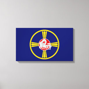 Stadtflagge von Omaha (Nebraska) Leinwanddruck