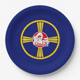 Stadtflagge von Omaha (Nebraska) Pappteller