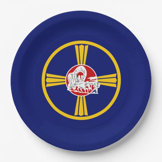 Stadtflagge von Omaha (Nebraska) Pappteller (Vorderseite)