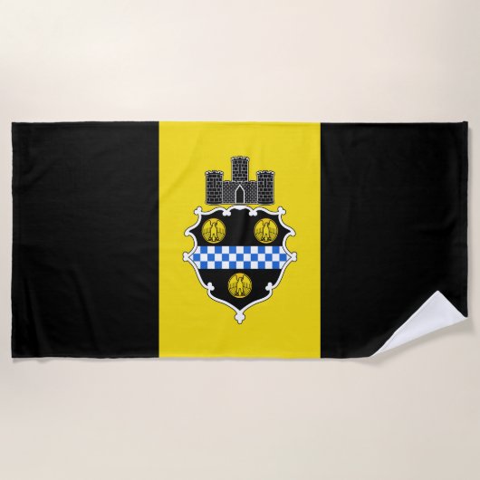 Stadtflagge von Pittsburgh (Pennsylvania) Strandtuch (Vorderseite)