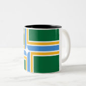 Stadtflagge von Portland Zweifarbige Tasse (VorderseiteRechts)