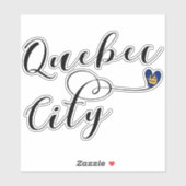 Stadtflagge von Quebec im Herzen Aufkleber (Blatt)