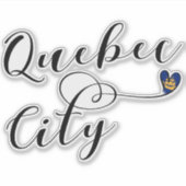 Stadtflagge von Quebec im Herzen Aufkleber (Vorderseite)