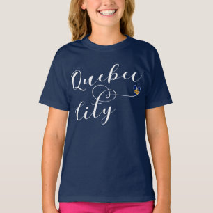 Stadtflagge von Quebec im Herzen des T - Shirt
