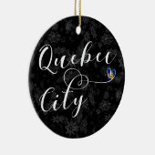 Stadtflagge von Quebec Keramik Ornament (Rechts)