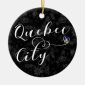 Stadtflagge von Quebec Keramik Ornament (Vorne)