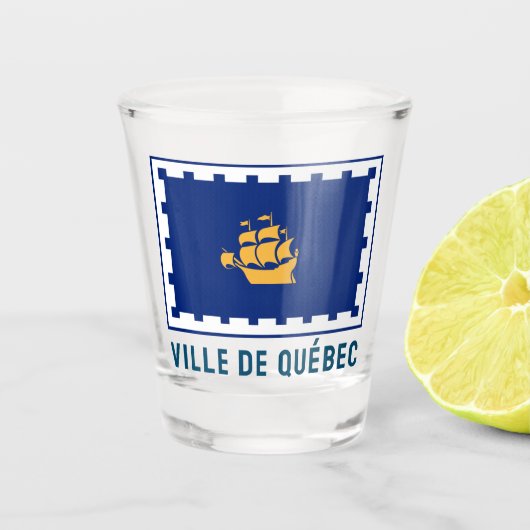 Stadtflagge von Quebec Schnapsglas (Vorderseite)