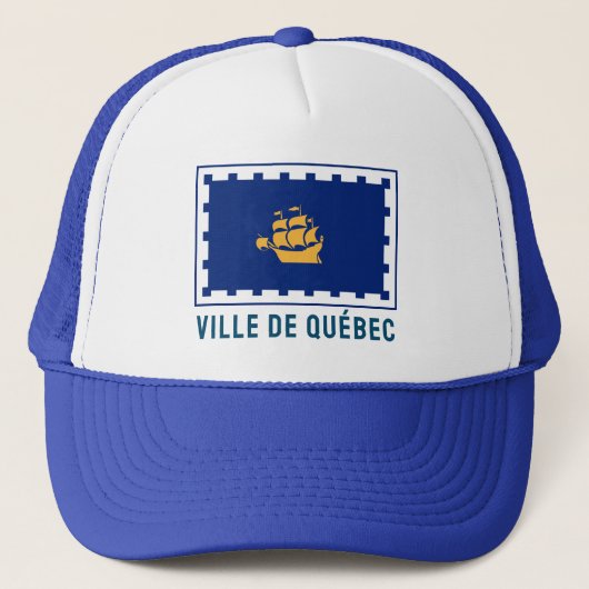 Stadtflagge von Quebec Truckerkappe (Vorderseite)