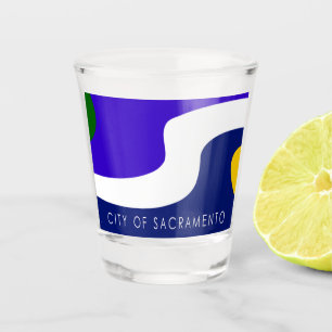 Stadtflagge von Sacramento Schnapsglas