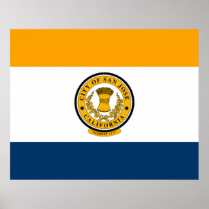 Stadtflagge von San José (Kalifornien) Poster