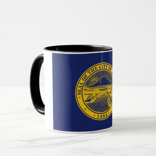 Stadtflagge von Tacoma Tasse (Vorderseite Links)