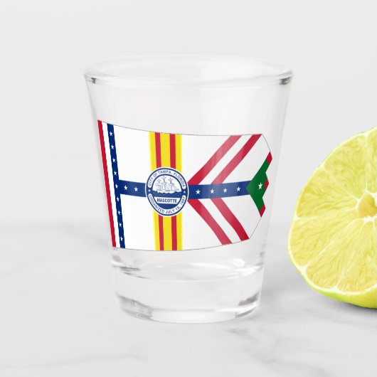 Stadtflagge von Tampa Schnapsglas (Vorderseite)