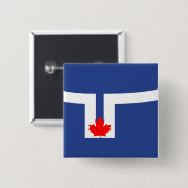 Stadtflagge von Toronto (Kanada) Button (Vorne & Hinten)