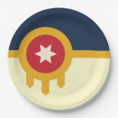 Stadtflagge von Tulsa Pappteller (Vorderseite)