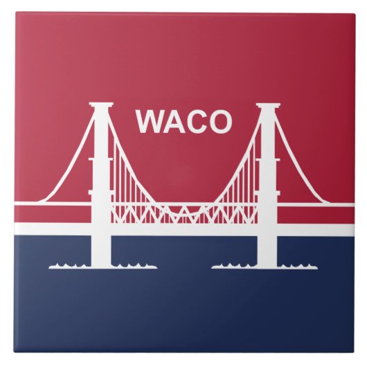 Stadtflagge von Waco (Texas, USA) Fliese (Vorderseite)