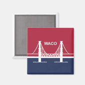 Stadtflagge von Waco (Texas, USA) Magnet (Vorderseite/Rückseite)