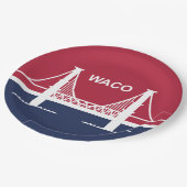 Stadtflagge von Waco (Texas, USA) Pappteller (Schrägansicht)