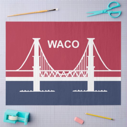 Stadtflagge von Waco (Texas, USA) Seidenpapier (Basteln)