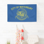 Stadtflagge von Waterbury (Connecticut) Banner (Insitu)