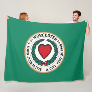 Stadtflagge von Worcester (Massachusetts) Fleecedecke