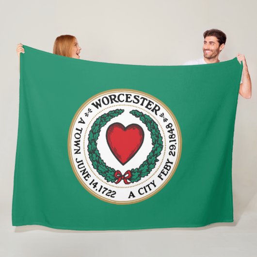 Stadtflagge von Worcester (Massachusetts) Fleecedecke (Beispiel)