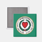 Stadtflagge von Worcester (Massachusetts) Magnet (Vorderseite/Rückseite)