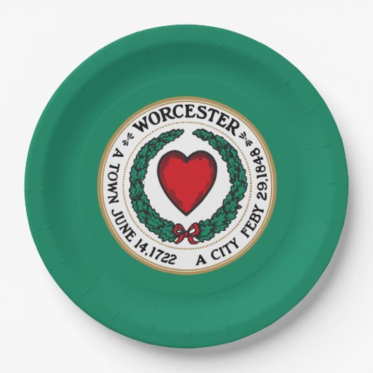 Stadtflagge von Worcester (Massachusetts) Pappteller (Vorderseite)