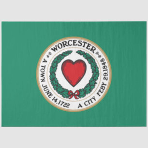 Stadtflagge von Worcester (Massachusetts) Seidenpapier