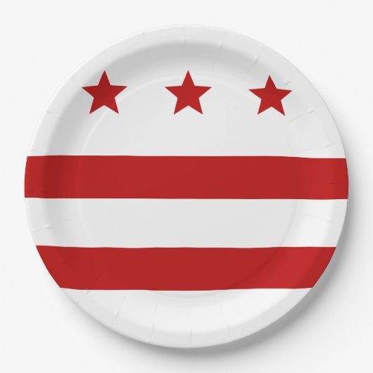 Stadtflagge Washington D.C. Pappteller (Vorderseite)