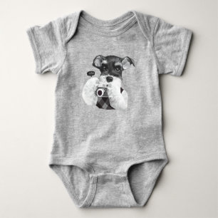 Stadtfotograf: Schnauzer in Taipeh Stadt Baby Strampler