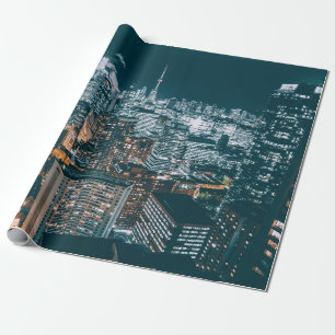 STADTGEBÄUDE IN DER VOGELPERSPEKTIVE GESCHENKPAPIER
