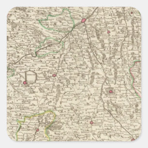 Stadtgebiete von Deutschland 2 Quadratischer Aufkleber