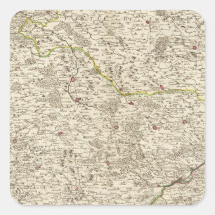 Stadtgebiete von Deutschland Quadratischer Aufkleber