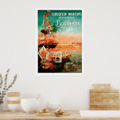 Stadthafen Bordeaux, Frankreich, Touristenschiff,  Poster (Küche)