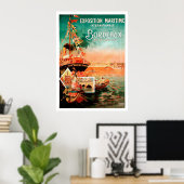 Stadthafen Bordeaux, Frankreich, Touristenschiff,  Poster (Heimbüro)