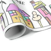 STADThaus-PACKPAPIER FÜR HAUSEWARMING GESCHENKE Geschenkpapier (Rolleneckpunkt)