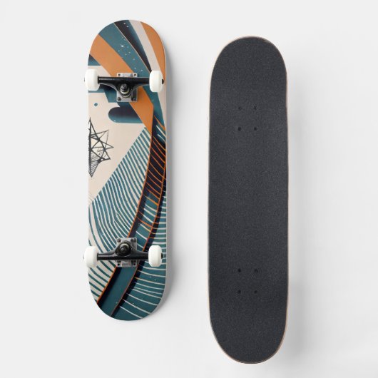 Städtisch abstrakt mit Stern Skateboard (Vorderseite)