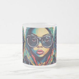 Städtisch, farbenfroh, lebhaft, Kaffee-Tasse Mattglastasse