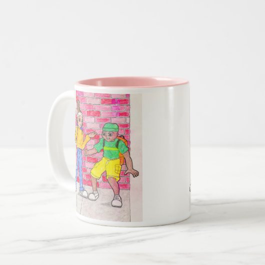 Städtische Animekunstgaleriecharaktere Zweifarbige Tasse (Vorderseite Links)