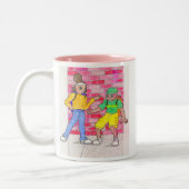 Städtische Animekunstgaleriecharaktere Zweifarbige Tasse (Links)