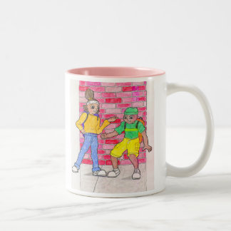 Städtische Animekunstgaleriecharaktere Zweifarbige Tasse