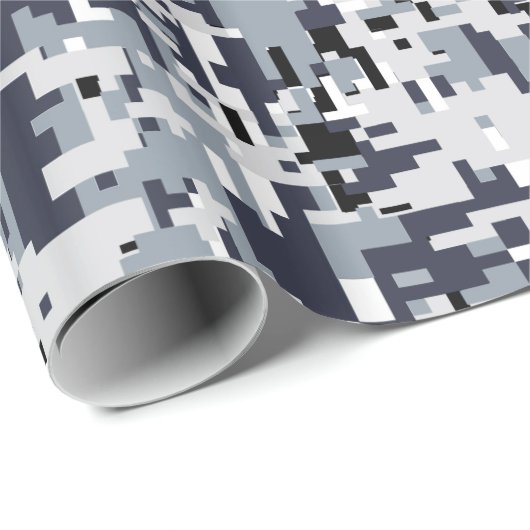 Städtische Art-silbernes Grau-Digital-Tarnung Geschenkpapier (Rolleneckpunkt)