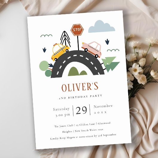 Städtische Autos Straße jedes Alter Geburtstag Ein Dankeskarte