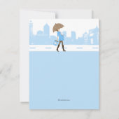 Städtische Blauer Kinderdusche Einladung (Rückseite)