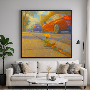 Städtische Blume - Pastelmalerei Art Poster