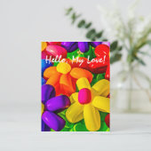 Städtische Blume Postkarte (Stehend Vorderseite)