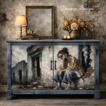 Städtische Boheme-Frau Neutrale Töne Decoupage
